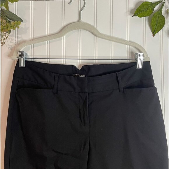 Express Women's Size 8 Black Mid Rise Pants Pockets Polyester/Viscose Blend - Picture 3 of 12